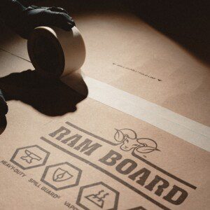 tape,ramboard, ram, board, ademende, ademend, afdekken, vloerverwarming